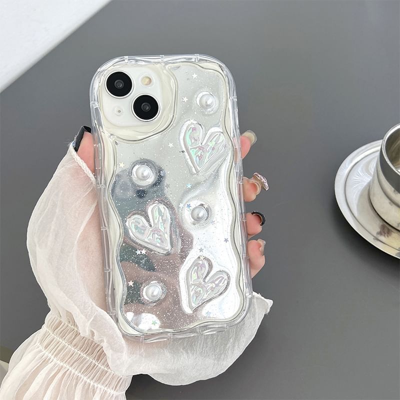 Heart Mirrored Phone Case - iPhone 15 Pro Max / 15 Pro / 15 Plus / 15 / 14 Pro Max / 14 Pro / 14 Plus / 14 / 13 Pro Max / 13 Pro / 13 / 13 mini / 12 Pro Max / 12 Pro / 12 / 12 mini / 11 Pro Max / 11 Pro / 11 / SE / XS Max / XS / XR / X SpreePicky