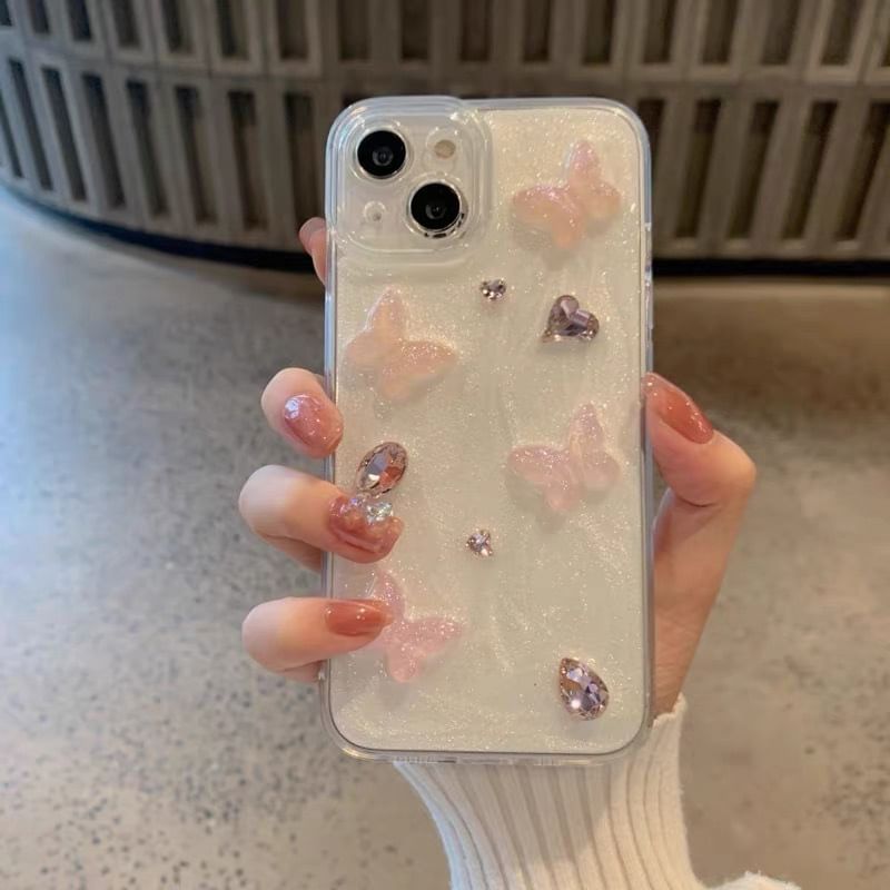 Butterfly Heart Rhinestone Phone Case SpreePicky