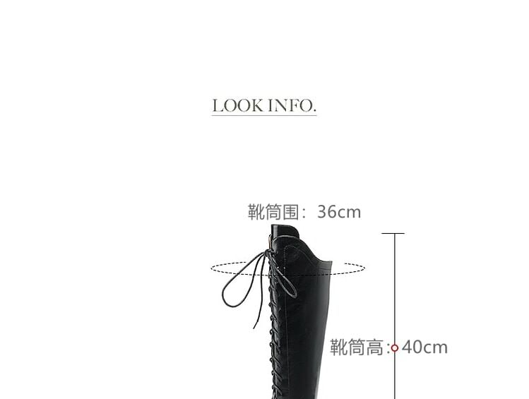 Pointed Toe Lace Up Knee High Boots SpreePicky