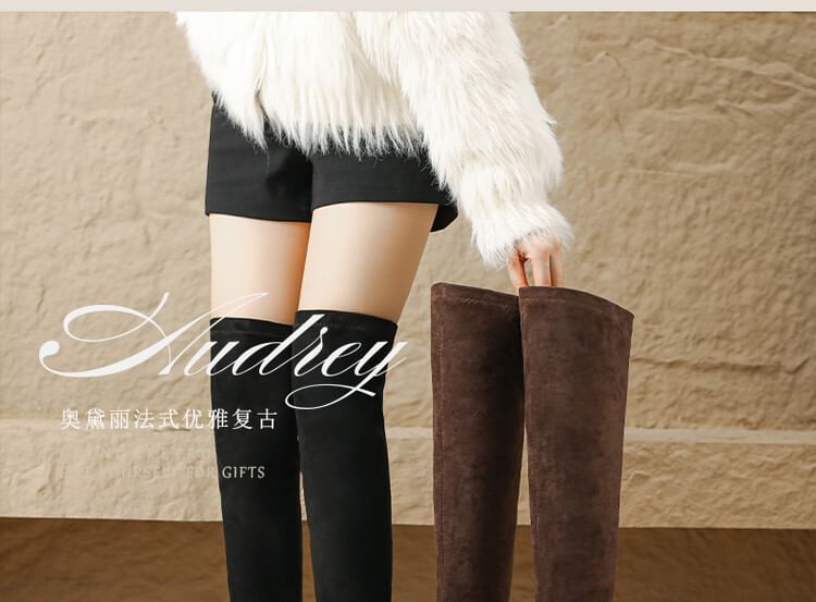 Platform Faux Suede Over The Knee Boots SpreePicky