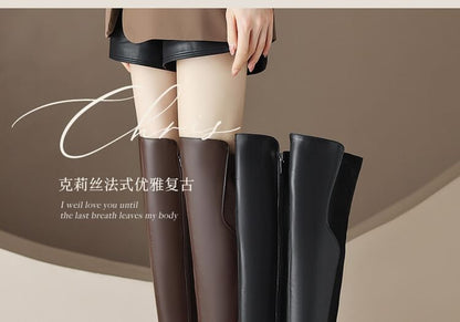 Platform Panel Over The Knee Boots SpreePicky