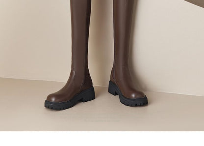 Platform Panel Over The Knee Boots SpreePicky