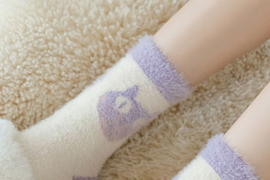 Patterned Fluffy Short Socks Set SpreePicky