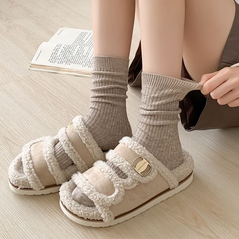 Plain Ribbed Short Socks Set SpreePicky