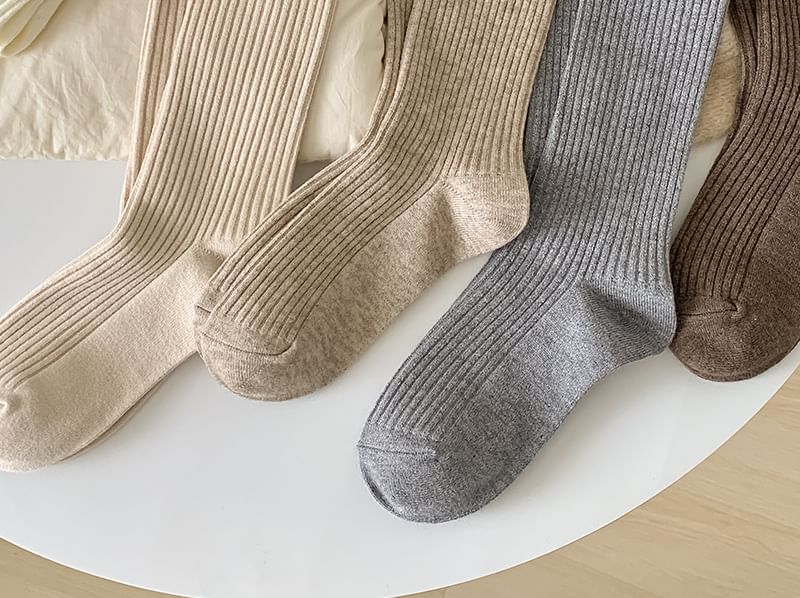 Plain Ribbed Short Socks Set SpreePicky