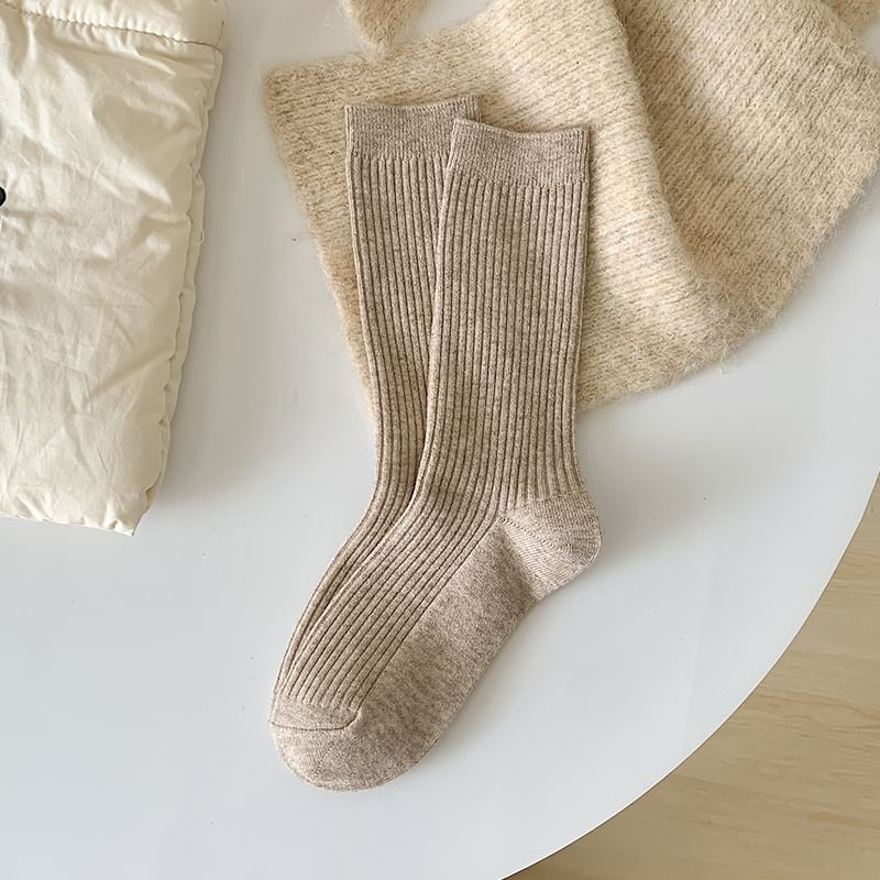 Plain Ribbed Short Socks Set SpreePicky