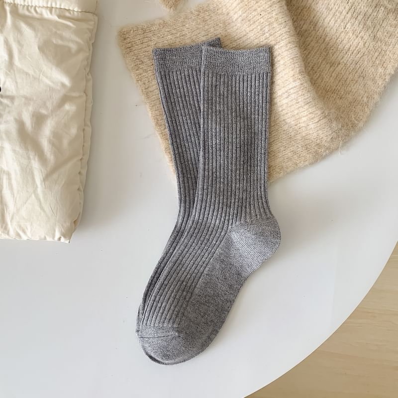 Plain Ribbed Short Socks Set SpreePicky