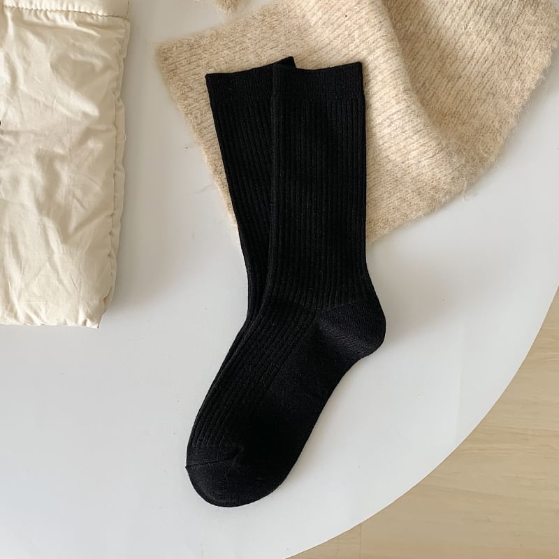 Plain Ribbed Short Socks Set SpreePicky