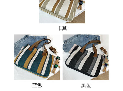 Striped Tote Bag / Bag Charm / Set SpreePicky