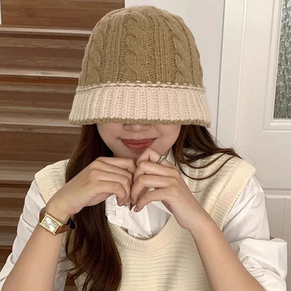 Two Tone Knit Cloche Hat SpreePicky