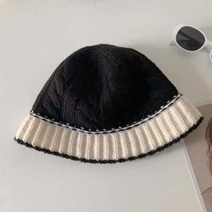 Two Tone Knit Cloche Hat SpreePicky