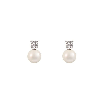 Rhinestone Faux Pearl Stud Earring SpreePicky