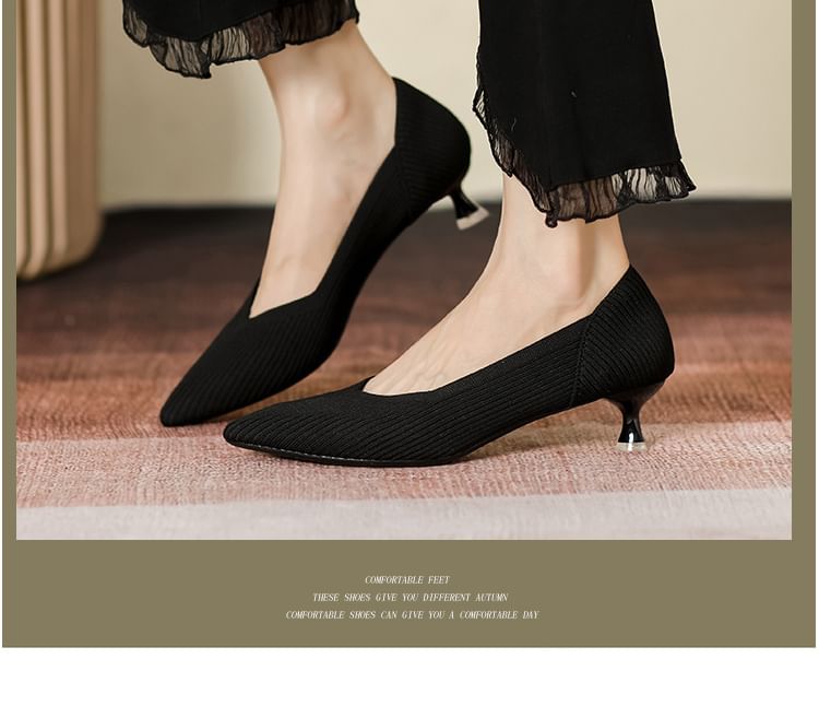 Almond Toe Kitten Heel Pumps SpreePicky