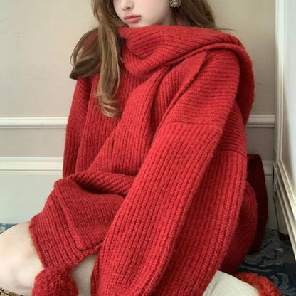 Crewneck Plain Oversize Sweater SpreePicky