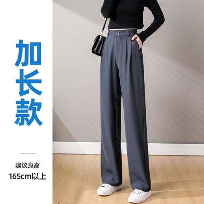 High-Waist Plain Loose Fit Straight Leg Dress Pants SpreePicky