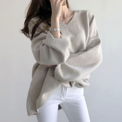 Oversized V-Neck Sweater SpreePicky