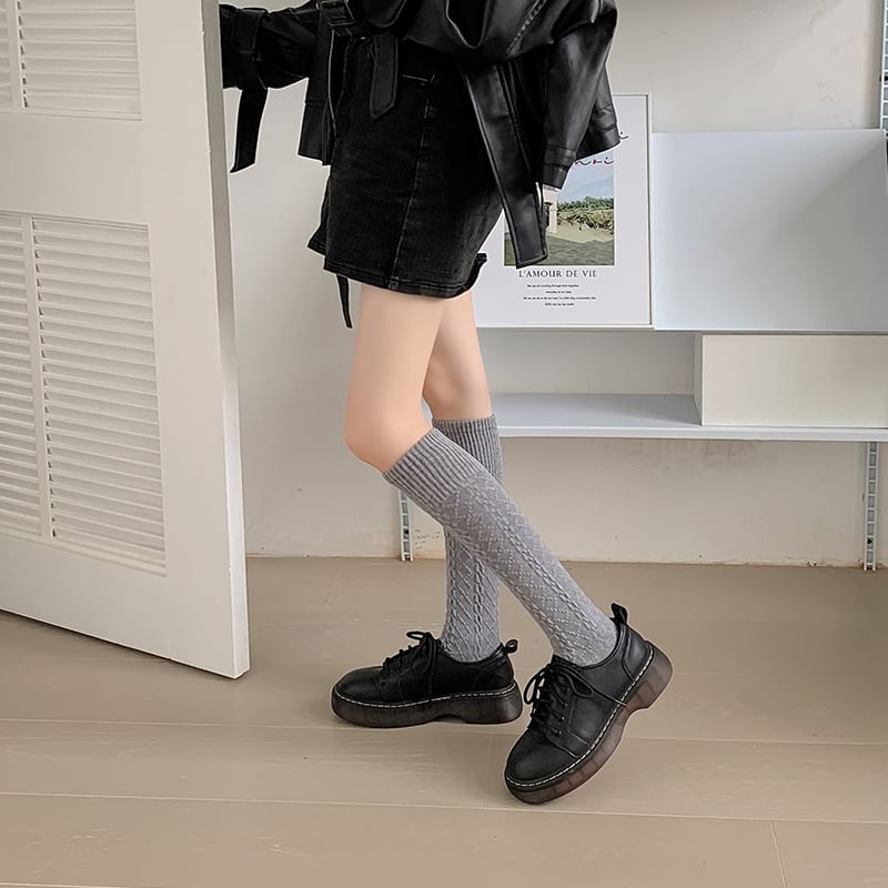 Set of 2 Pairs: Plain Knee High Socks SpreePicky