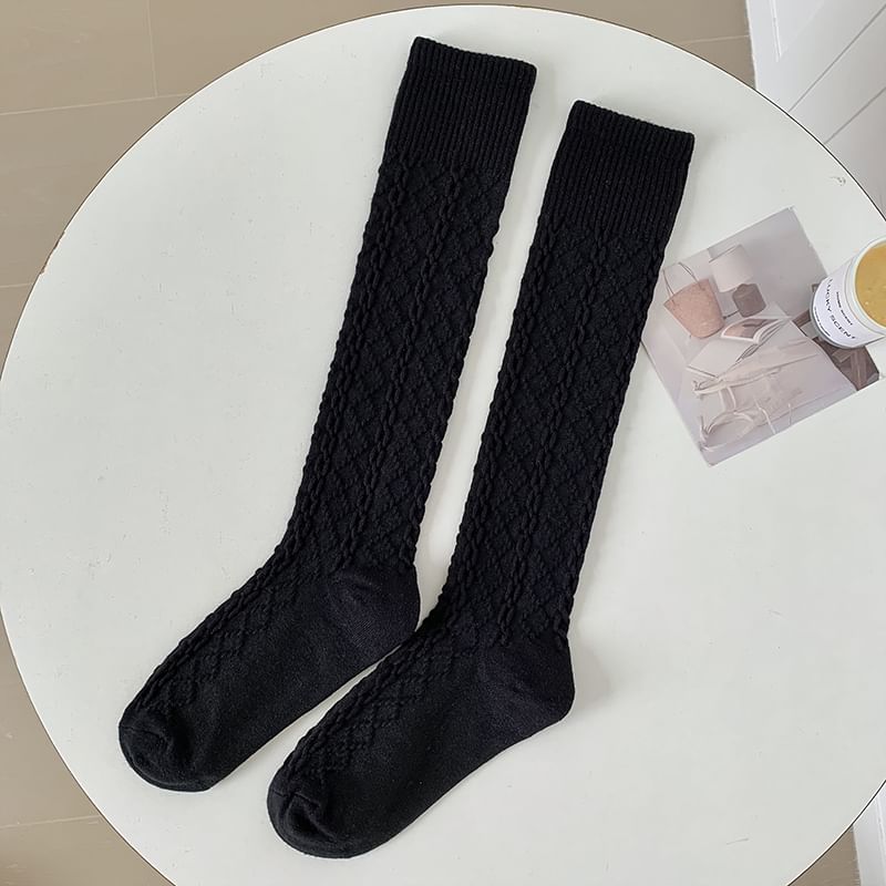 Set of 2 Pairs: Plain Knee High Socks SpreePicky