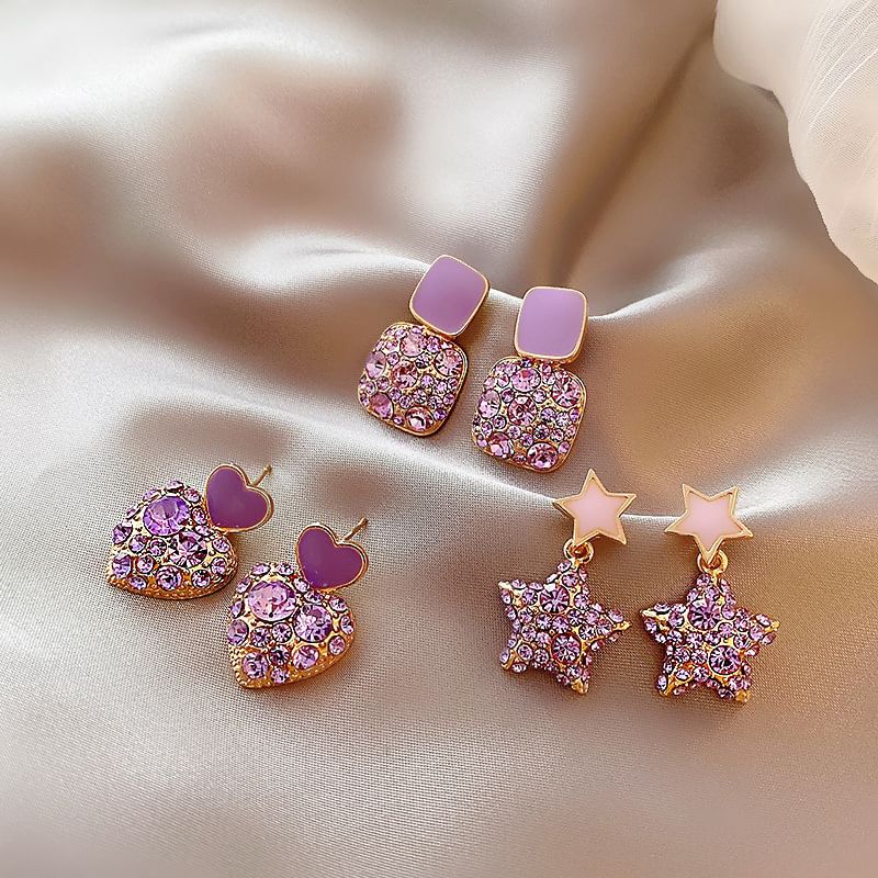 Rhinestone Alloy Drop Earring SpreePicky