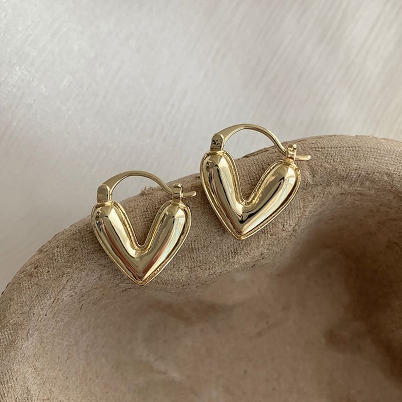 Heart Glaze Alloy Hoop Earring SpreePicky