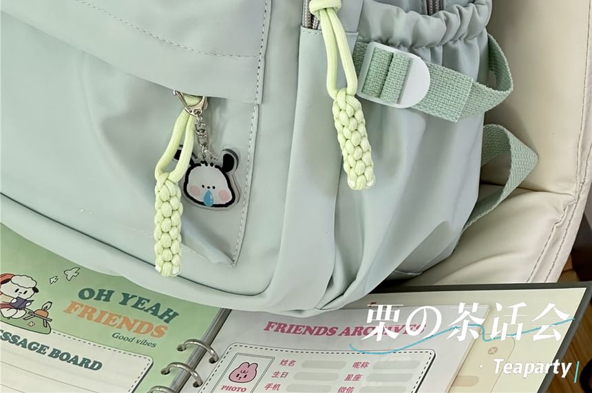 Plain Lettering Logo Laptop Backpack / Charm / Set SpreePicky