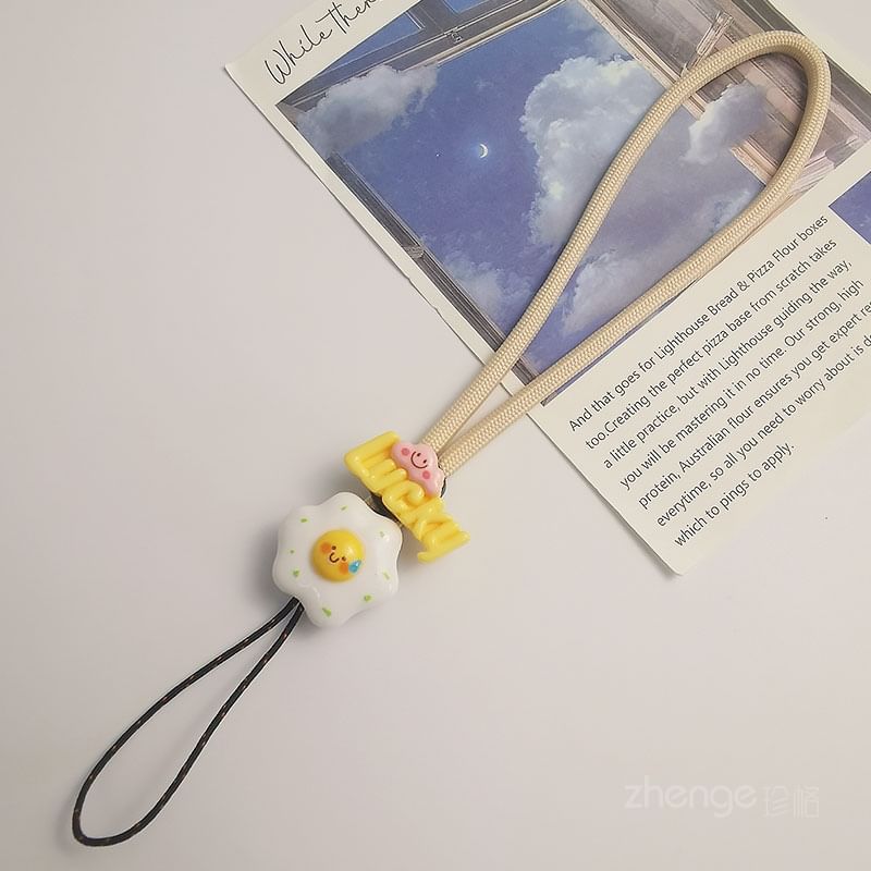 Lettering Fried Egg Phone Strap SpreePicky