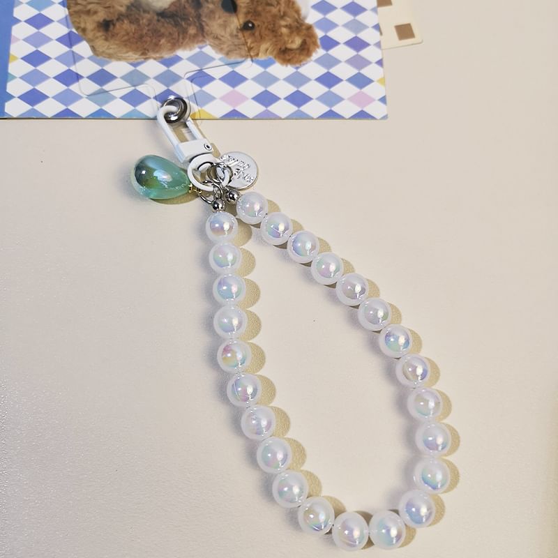 Faux Gemstone Bead Phone Strap with Lanyard Pad SpreePicky