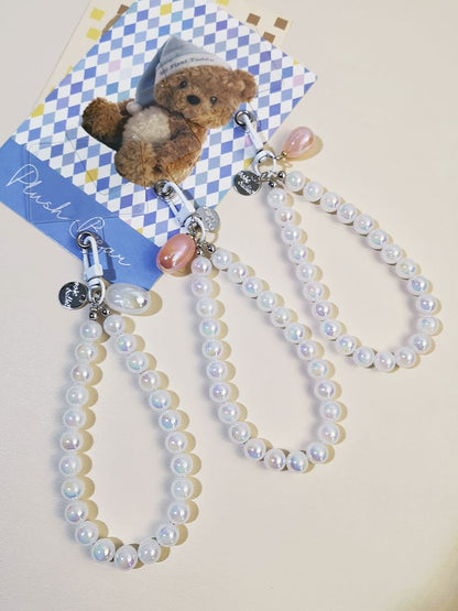 Faux Gemstone Bead Phone Strap with Lanyard Pad SpreePicky