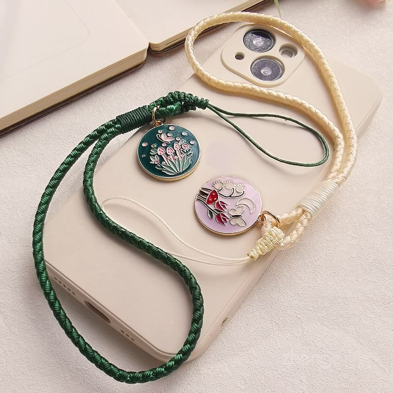 Floral Woven Cord Phone Strap SpreePicky