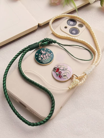 Floral Woven Cord Phone Strap SpreePicky