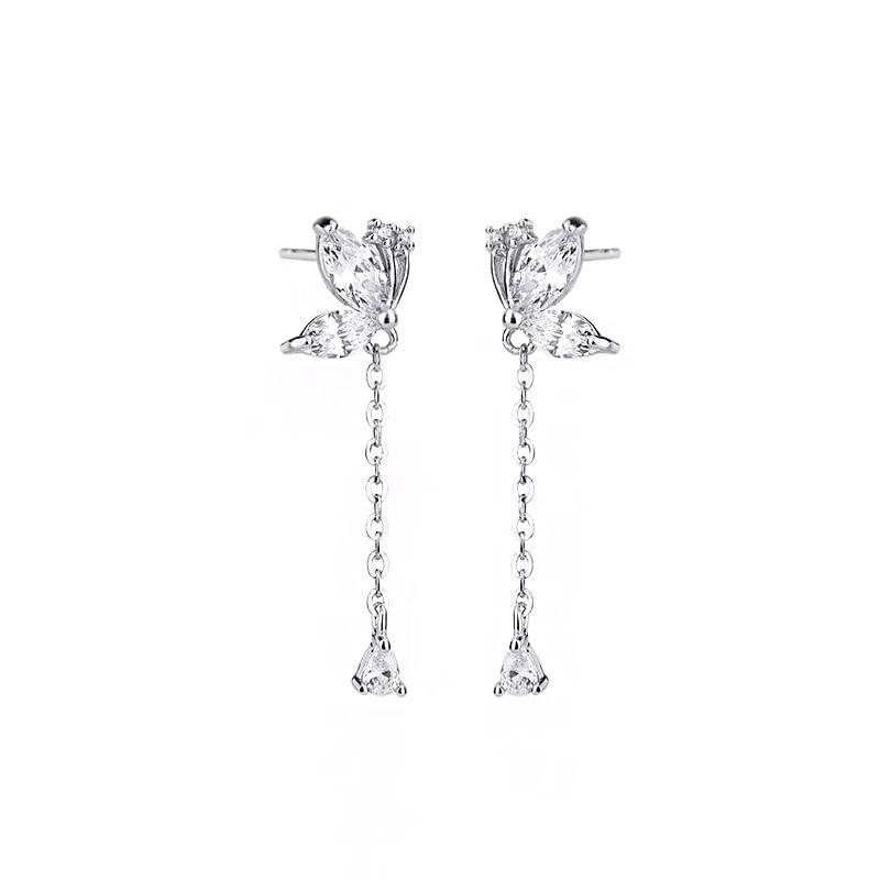 Rhinestone Floral Drop Earring SpreePicky