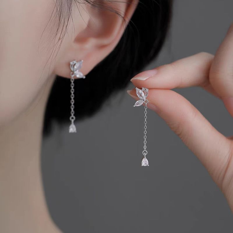 Rhinestone Floral Drop Earring SpreePicky