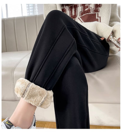 Fleece Lined Plain Sweatpants SpreePicky