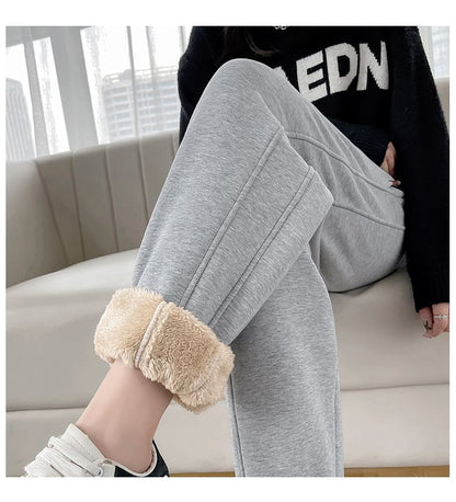 Fleece Lined Plain Sweatpants SpreePicky