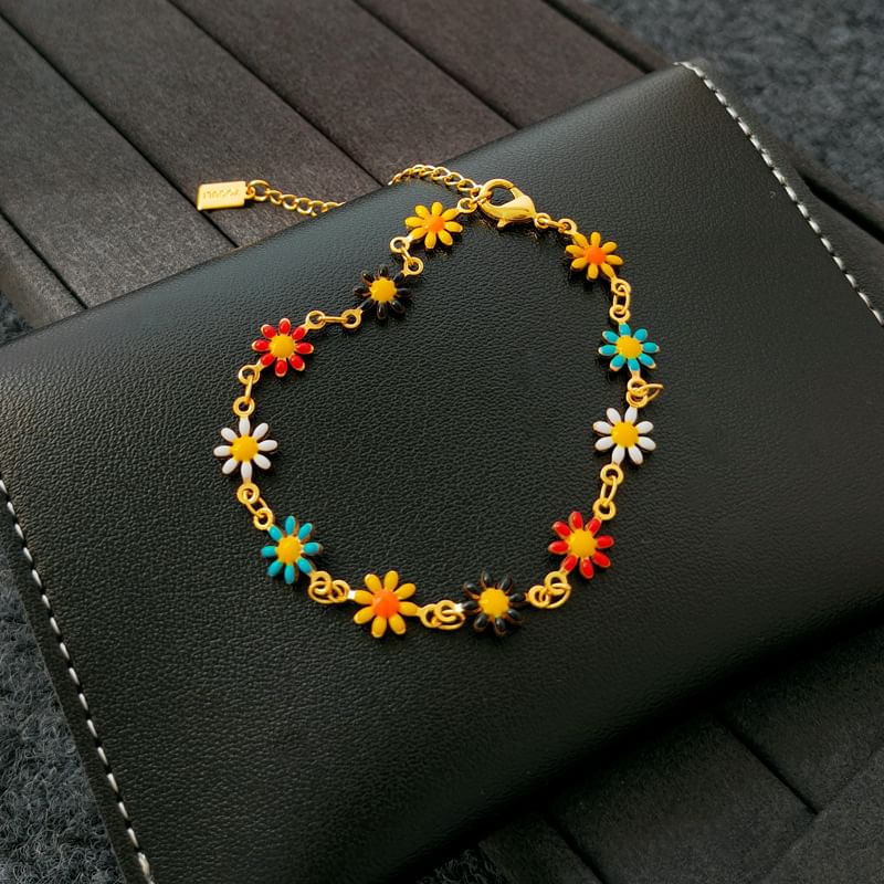 Floral Glaze Alloy Bracelet / Necklace SpreePicky