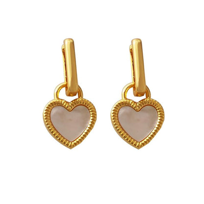 Heart Acrylic Shell Asymmetrical Alloy Drop Earring SpreePicky