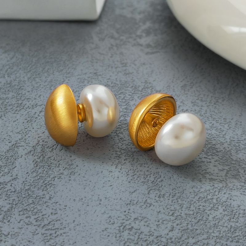 Faux Pearl Brushed Alloy Ear Jacket SpreePicky