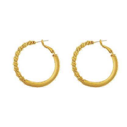 Textured Alloy Hoop Earring SpreePicky