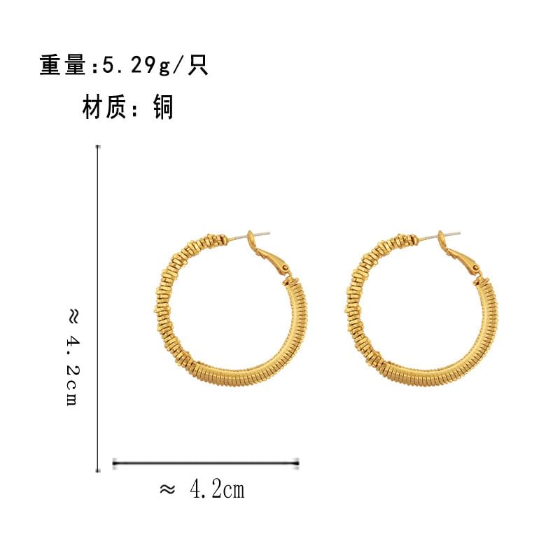 Textured Alloy Hoop Earring SpreePicky