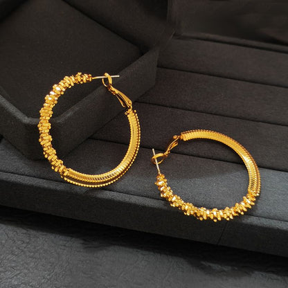 Textured Alloy Hoop Earring SpreePicky