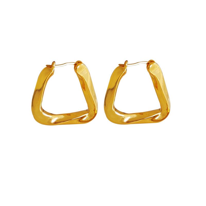 Twisted Geometric Alloy Hoop Earring SpreePicky