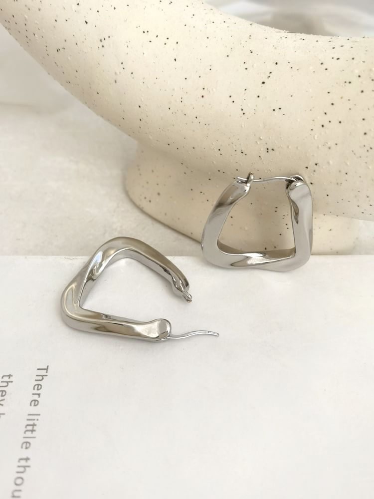 Twisted Geometric Alloy Hoop Earring SpreePicky