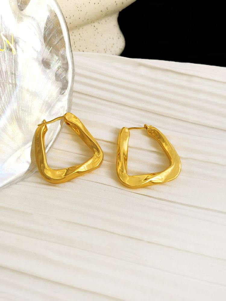 Twisted Geometric Alloy Hoop Earring SpreePicky