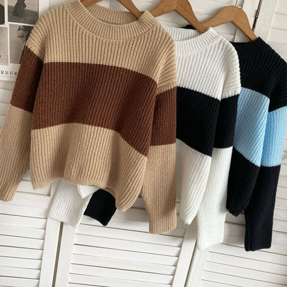 Crew Neck Two Tone Sweater mySite