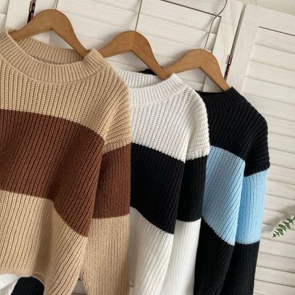 Crew Neck Two Tone Sweater mySite