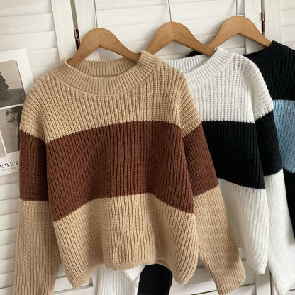 Crew Neck Two Tone Sweater mySite