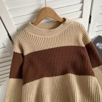 Crew Neck Two Tone Sweater mySite