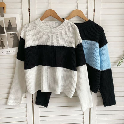 Crew Neck Two Tone Sweater mySite