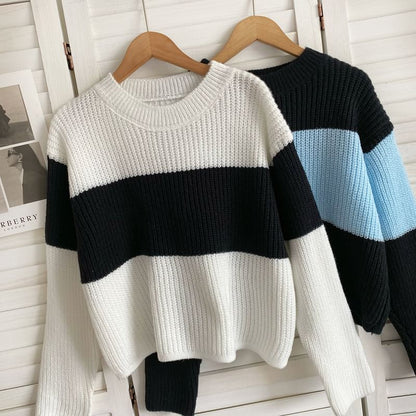 Crew Neck Two Tone Sweater mySite