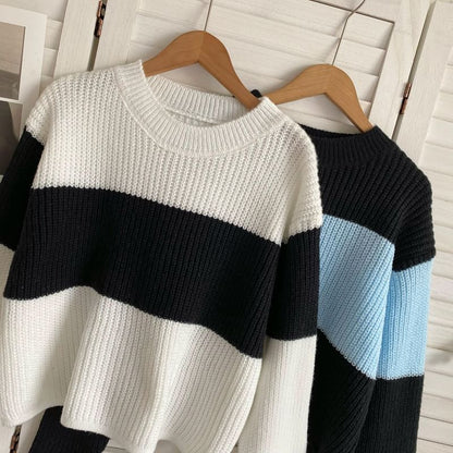 Crew Neck Two Tone Sweater mySite